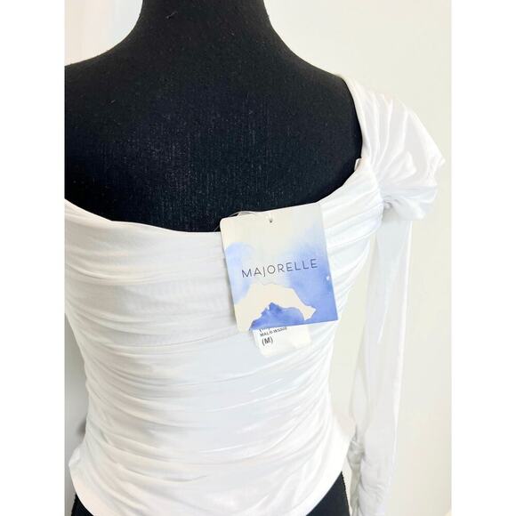 Majorelle Constance Top White Medium Pullover Off Shoulder Lined Stretch Party - Picture 5 of 5